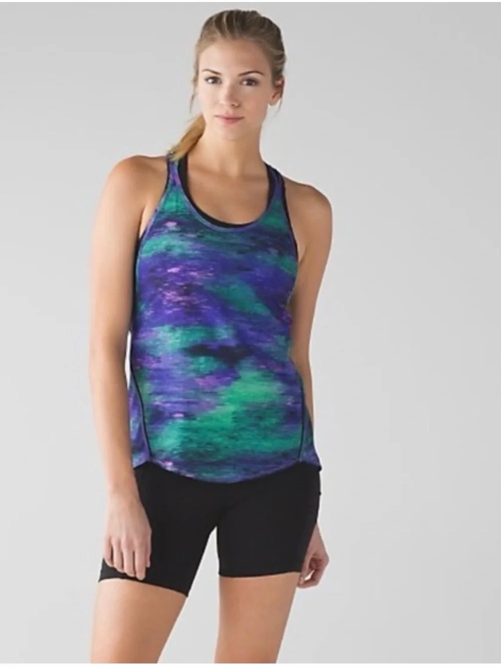 Lululemon Real Quick Singlet Rio Nights Multi Black Tank